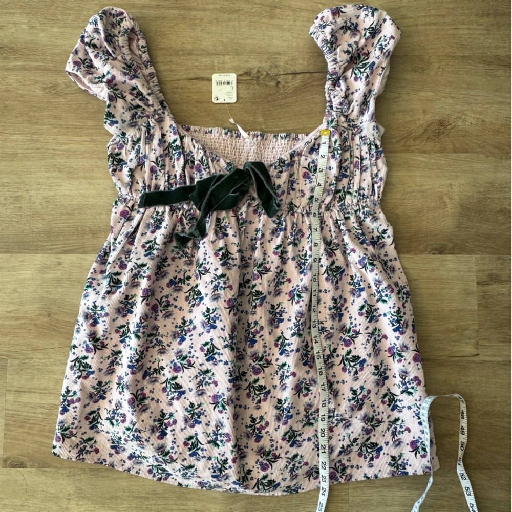 Free People Gaia Printed Tunic Floral Corduroy sz L - Picture 6 of 9